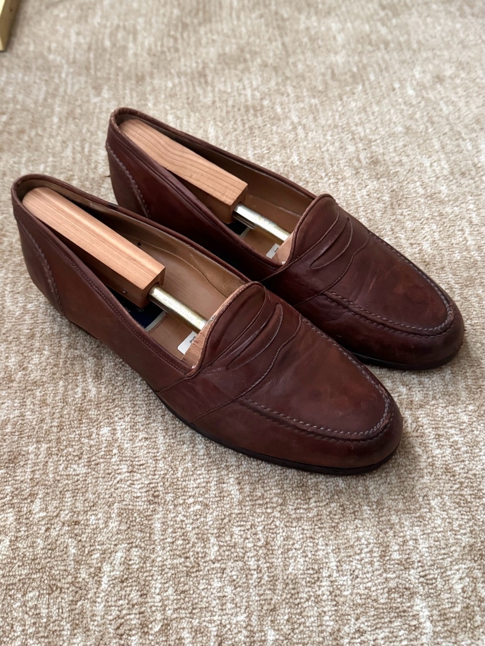 Bragano brown leather penny loafers